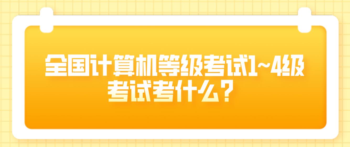 全国计算机等级考试1~4级考试考什么？(图1)