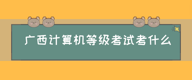 广西计算机等级考试考什么