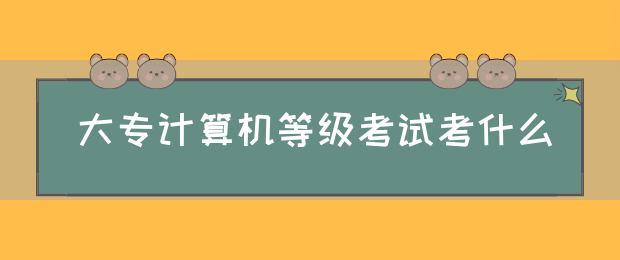 大专计算机等级考试考什么