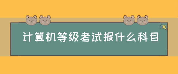 计算机等级考试报什么科目(图1)