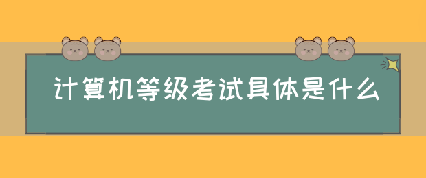 计算机等级考试具体是什么