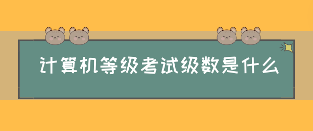 计算机等级考试级数是什么(图1)